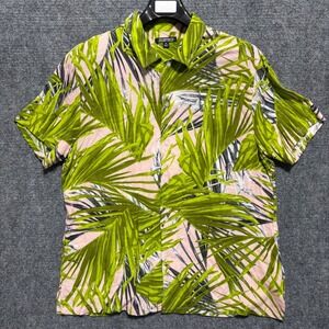 ELWOOD Men's‎ Shirt Medium 100% Rayon Floral Button Up Short Sleeve Hawaiian
